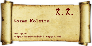 Kozma Koletta névjegykártya