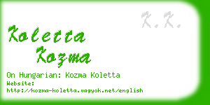 koletta kozma business card